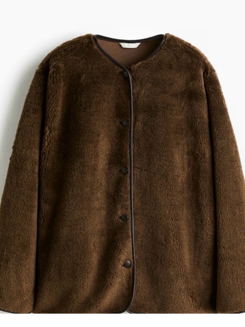 H&M Brown Faux Shearling Puffer Jacket